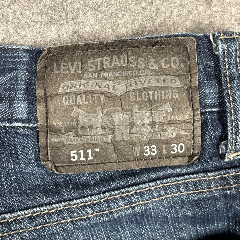 Levi's 511 Skinny Jeans Mens 33x30‎ Blue Dark Wash Denim Cotton Pants